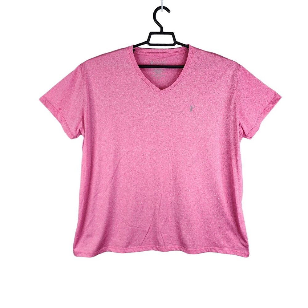 Women's Pink Royal Carribean Shirt V-Neck Short Sleeve 100% Polyester Size 3XL